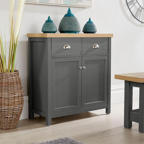 Home Source Avon 2 Door Cupboard with 2 Drawers Storage Unit 36mm Top