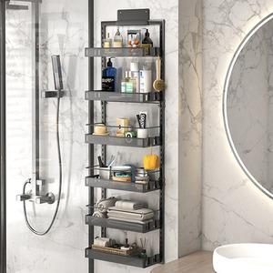 Black Steel Over-the-Door Kitchen Pantry Organizer