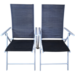 2 Pack High Back Multi Position Reclining Outdoor Folding Chair