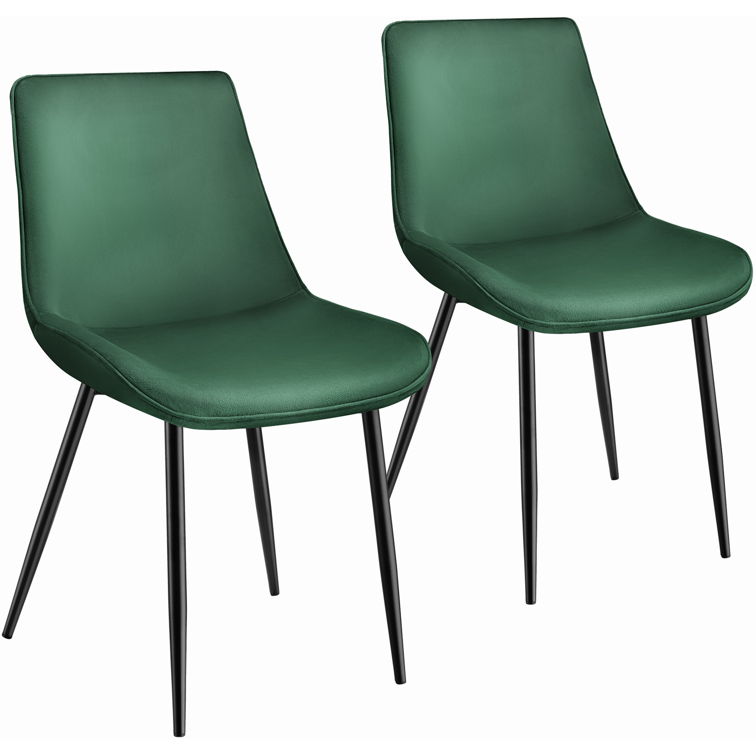 Velvet Accent Chair Monroe Set Of 2 - Dark Green