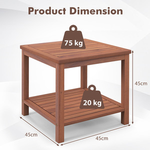 2-Tier Side Table Portable Rectangular End Table