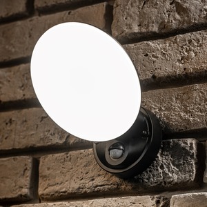 CGC EZRA Slim Round Black LED Outdoor Wall Light