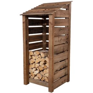 Slatted Single Bay Wooden Log Store