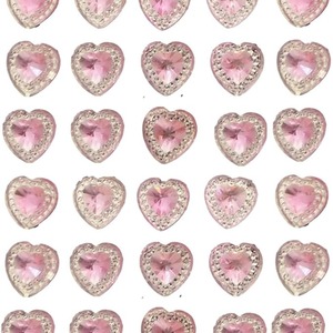 Pack of 40 Pink Heart Gems