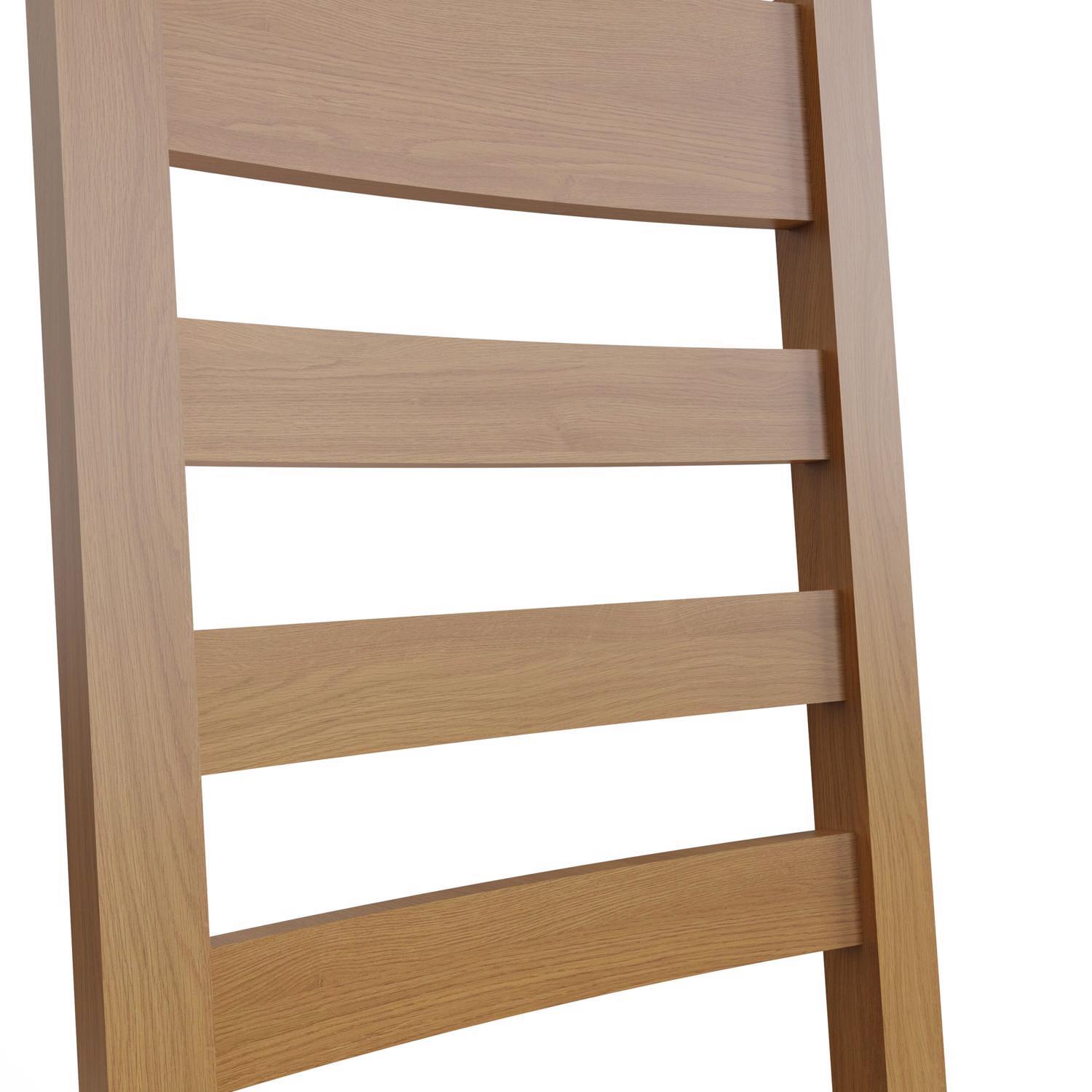 Set Of 2 Natural Oak Slatted Back Dining Chairs