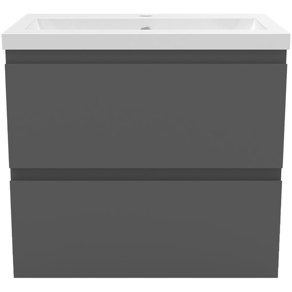 Bathroom Vanity Unit with Sink Wall Hung Cabinet Matt Grey 600mm