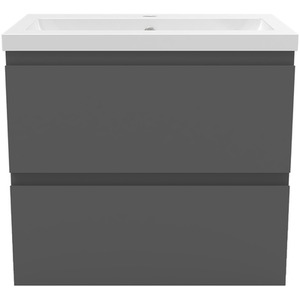 Bathroom Vanity Unit with Sink Wall Hung Cabinet Matt Grey 600mm