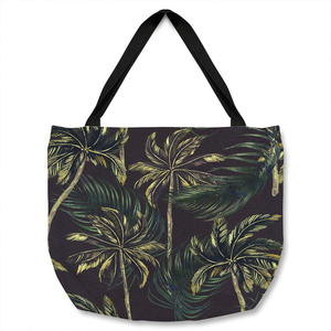 Green Palm On Black Tote bag