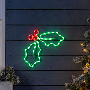 Holly Leaf Christmas Rope Light