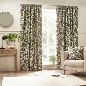 Pomegranate Floral Jacquard Pencil Pleat Curtains