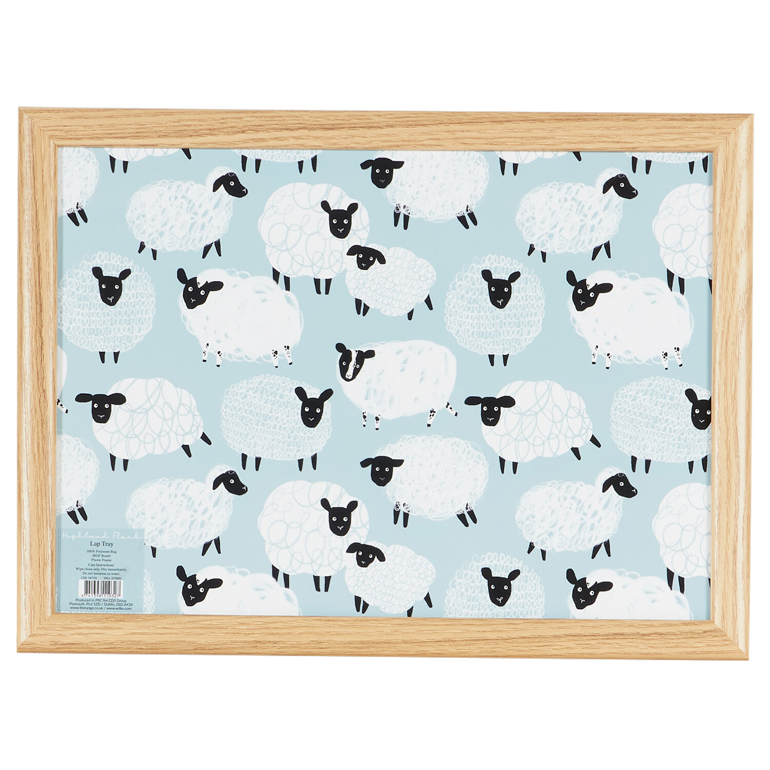 Image of Highland Flock Frame Laptray - Multicolour