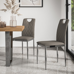Set of 2, 4, 6, 8 Monza Faux Leather Dining Chair with Chrome Legs