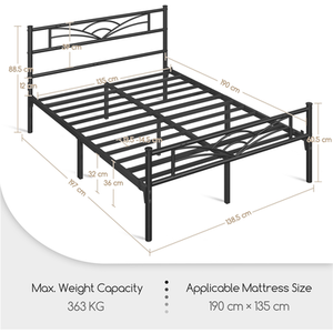Black / Single Metal Bed Frame with Cloud Design shot 7179285