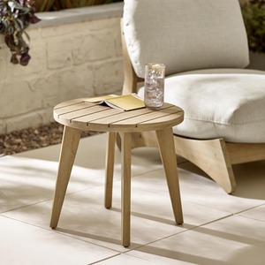 Iko Solid Wood Round Outdoor Indoor Side Table