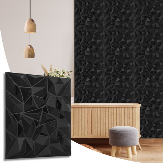 3D Wall Panels (50x50 cm) PVC Cladding Panel with Diamond Design