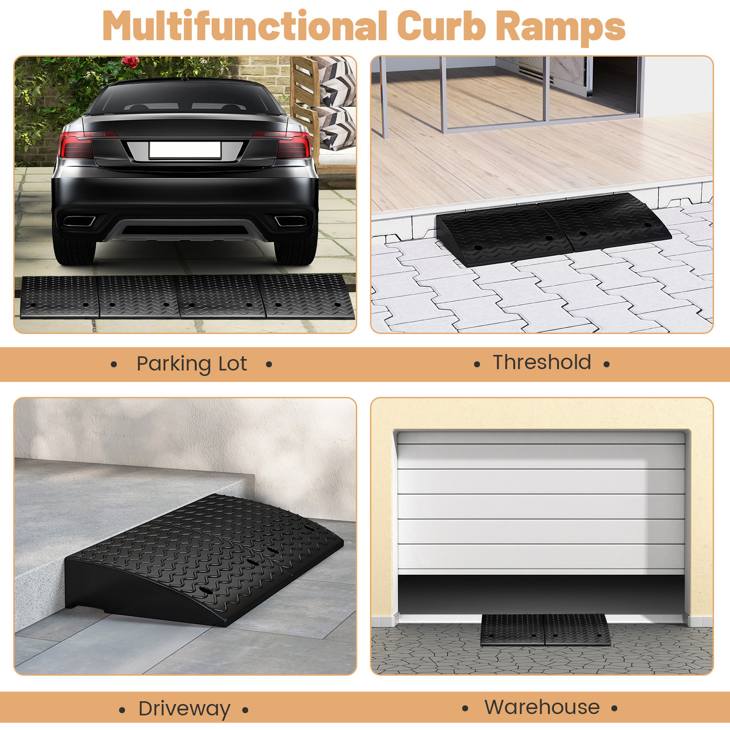 2 Pack Rubber Curb Ramp