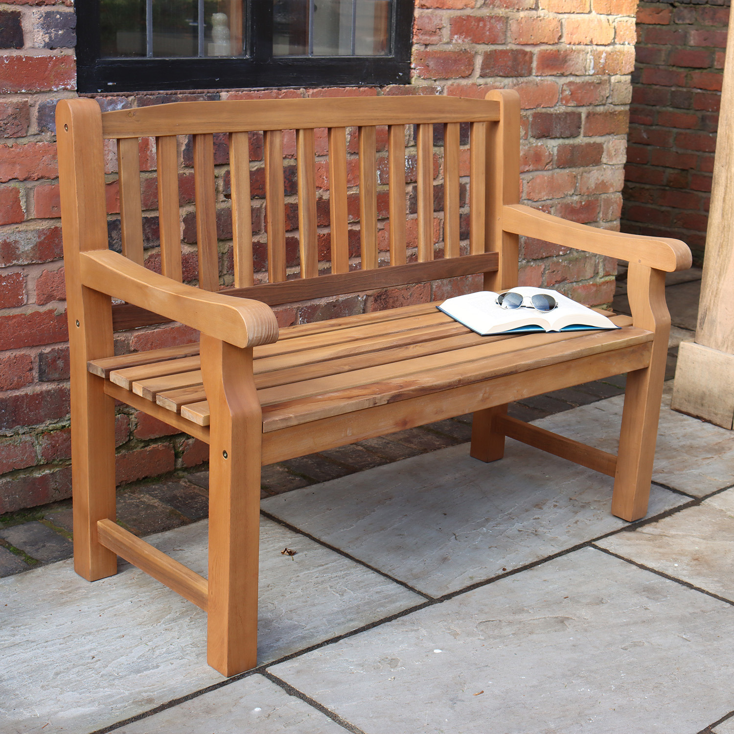 Turnbury Wooden Garden Bench - Natural Wood 120cm