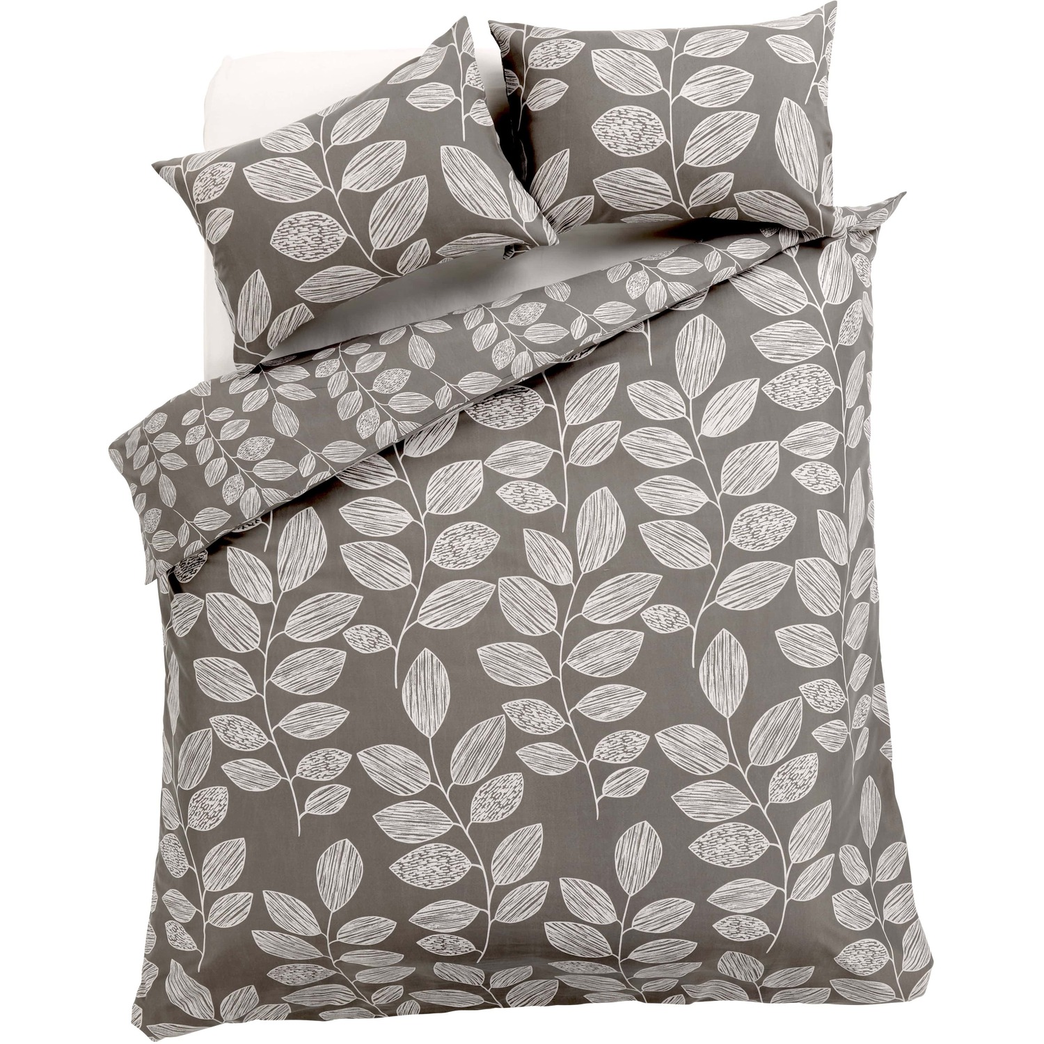 Leaves Duvet Set - Grey King