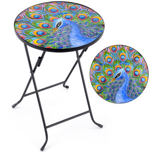 Peacock Glass Top Bistro Table