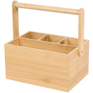 4 Compartment Bamboo Utensil Holder