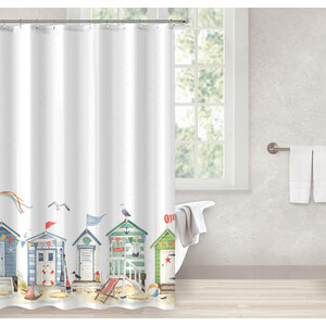 Beach Hut Shower Curtain