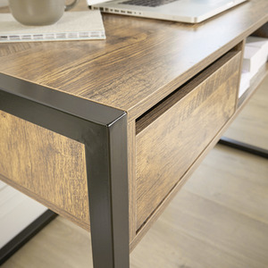 Oak Home Source Toronto 2 Drawer Industrial Computer Desk shot 8380979