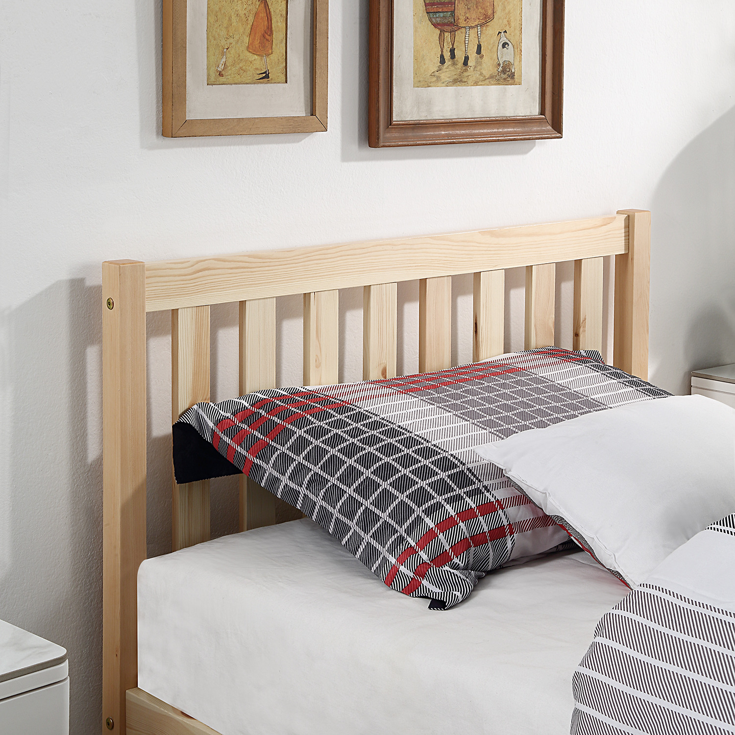 Wooden Bed Frame Pine Bed - Brown No
