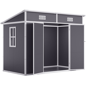 Garden Shed Plastic Storage Unit with Lockable Doors