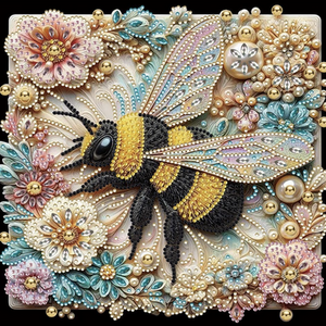 5D DIY Floral Bumblebee Diamond Painting Kit