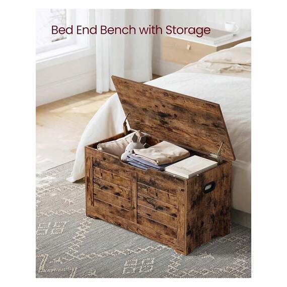 VASAGLE Storage Chest, Storage Bench with Safety Hinges