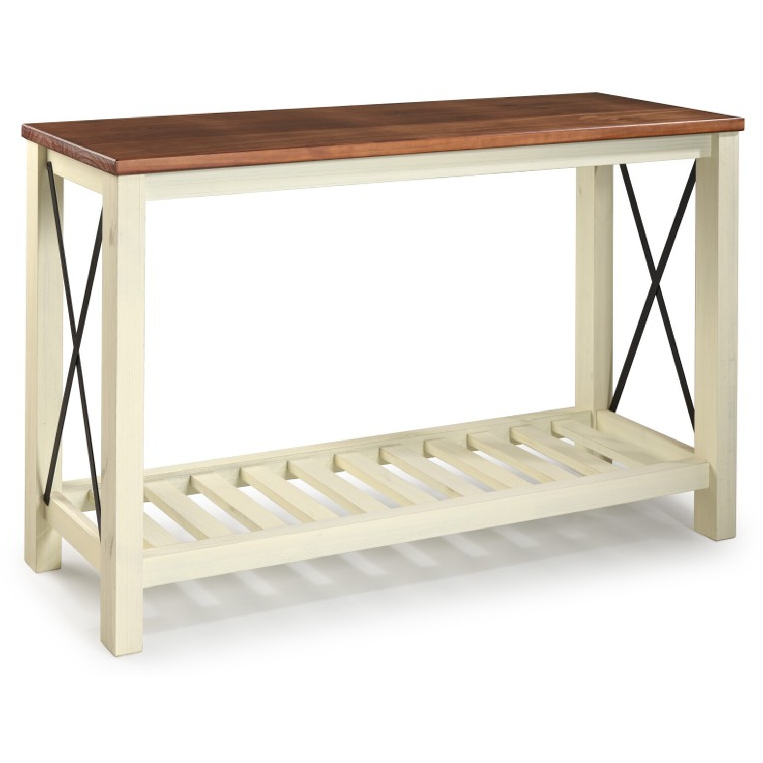 Cottage Console Table Sideboard Hallway Stand Solid Wood Wooden - White