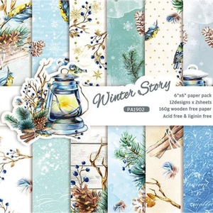Pack of 24 Sheets Winter Story Scrapbook Paper