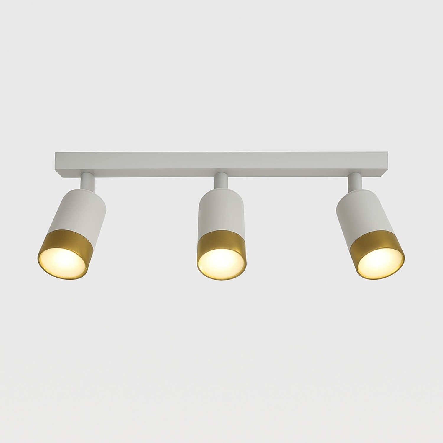 Cgc Puzon White Gold Adjustable Triple Three Head Ceiling Spotlight Bar Light - White