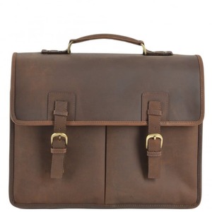 Mens Triple Gusset Heavy Duty Leather Briefcase Gareth