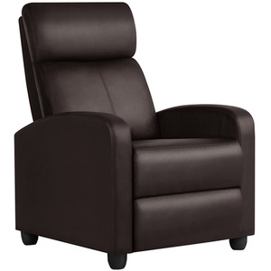 Brown / Composite Board, Foam, Iron, PU Leather Yaheetech Upholstered Armchair Recliner Chair shot 10324490