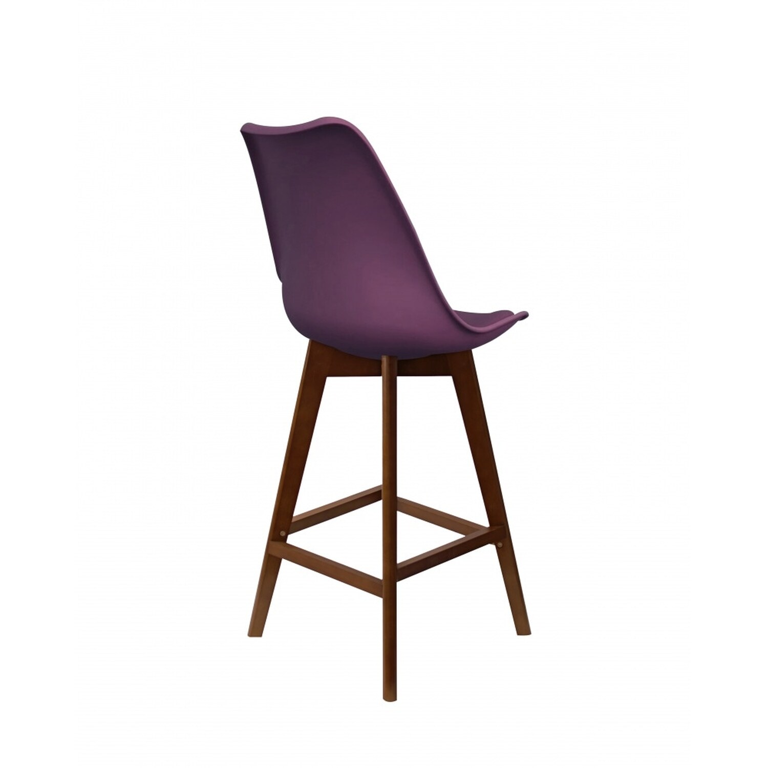 Soho Bar Stool With Dark Wood Legs - Aubergine