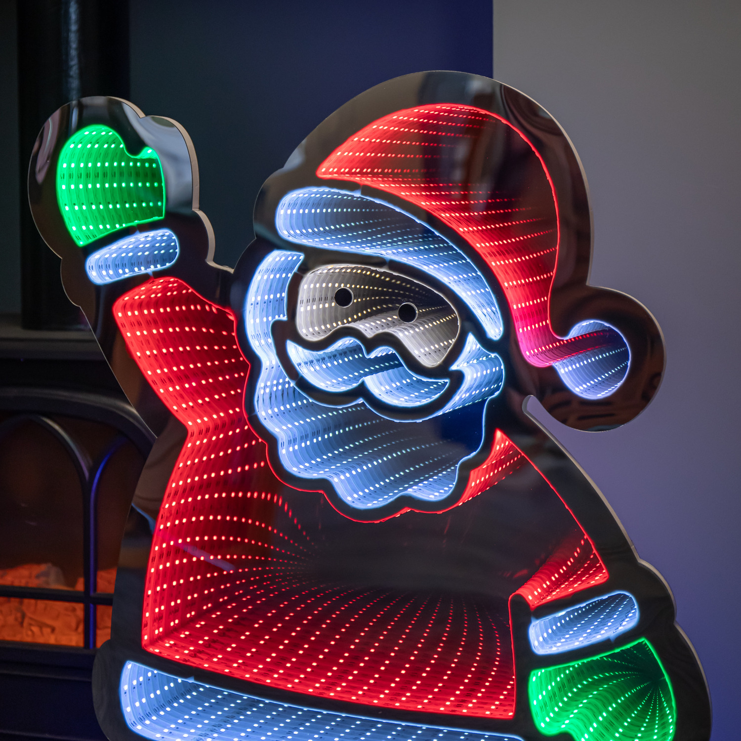 74cm LED Infinity Standing Santa Christmas Decoration