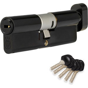 Colossus Matt Black 3 Star Kitemarked Thumb Turn Euro Cylinder Lock