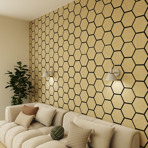 2 Pack White Oak Hexagonal Acoustic Wall Panel