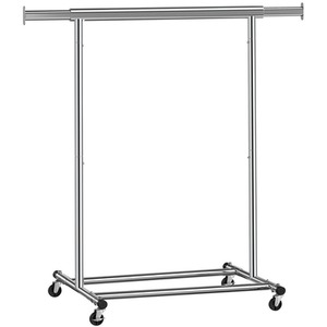 Heavy Duty Extendable Metal Clothes Rail with Wheels