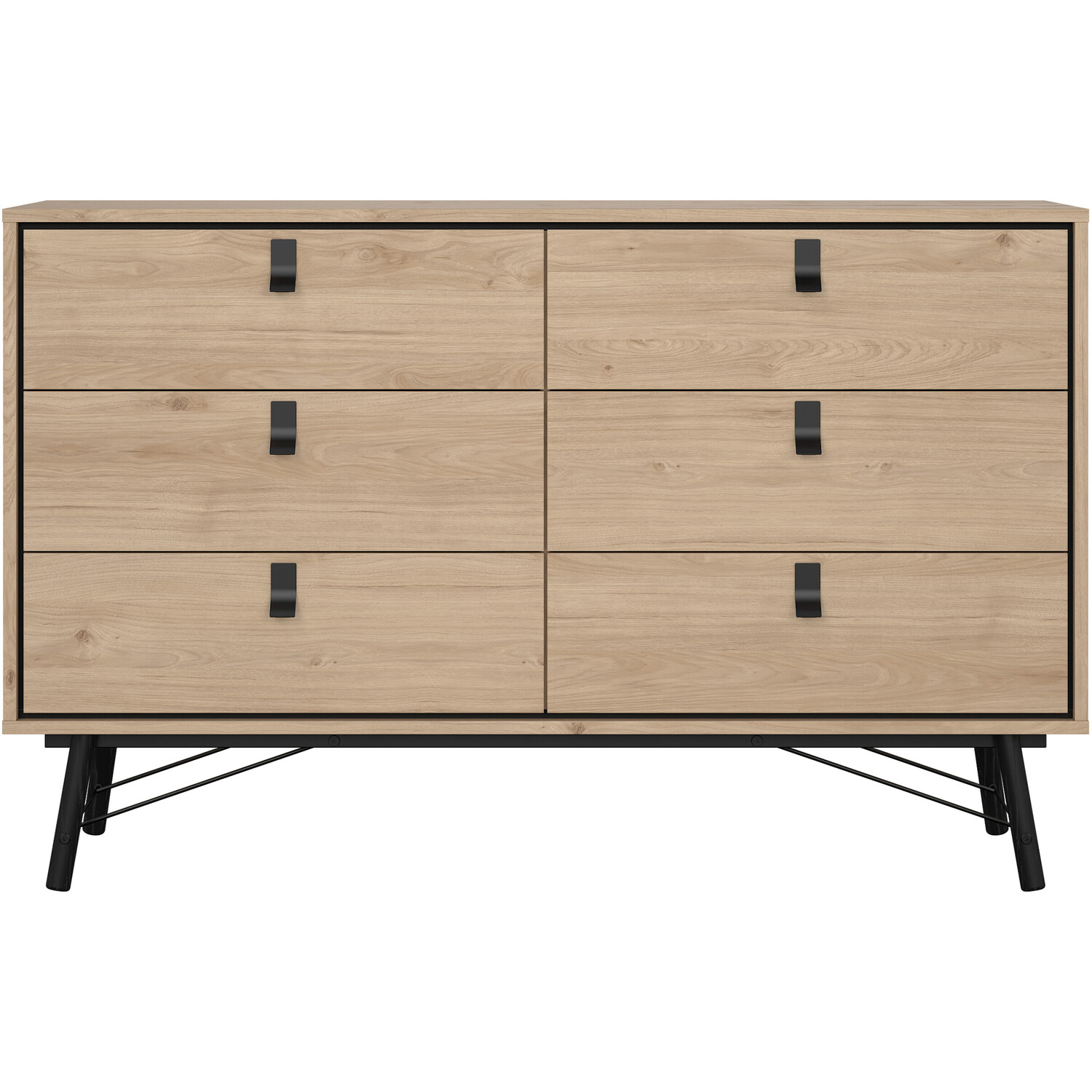 Ry Wide Double Chest Of Drawers - Hickory Oak
