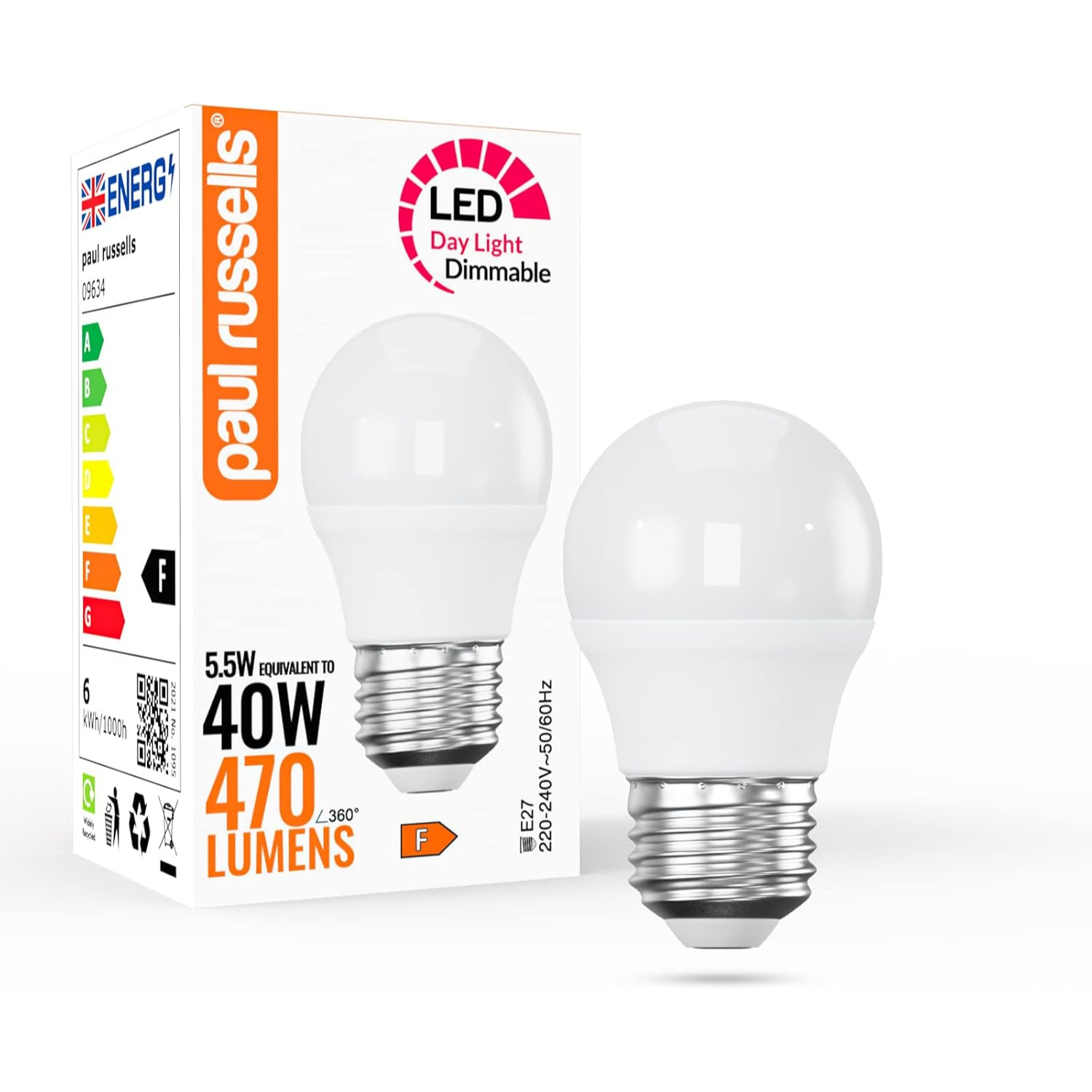 Image of 5.5W LED Golf,E27, Dimmable, 470lm, 6500K&hellip;