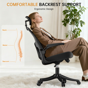 Breathable Mesh Office Chair with Adjustable Headrest and Lumbar Support