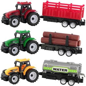 Farm Tractor and Trailer Set 3 Pieces Toy Playset