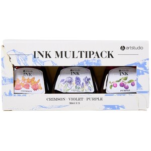 Pack of 3 Crimson Violet and Purple Ink Pots