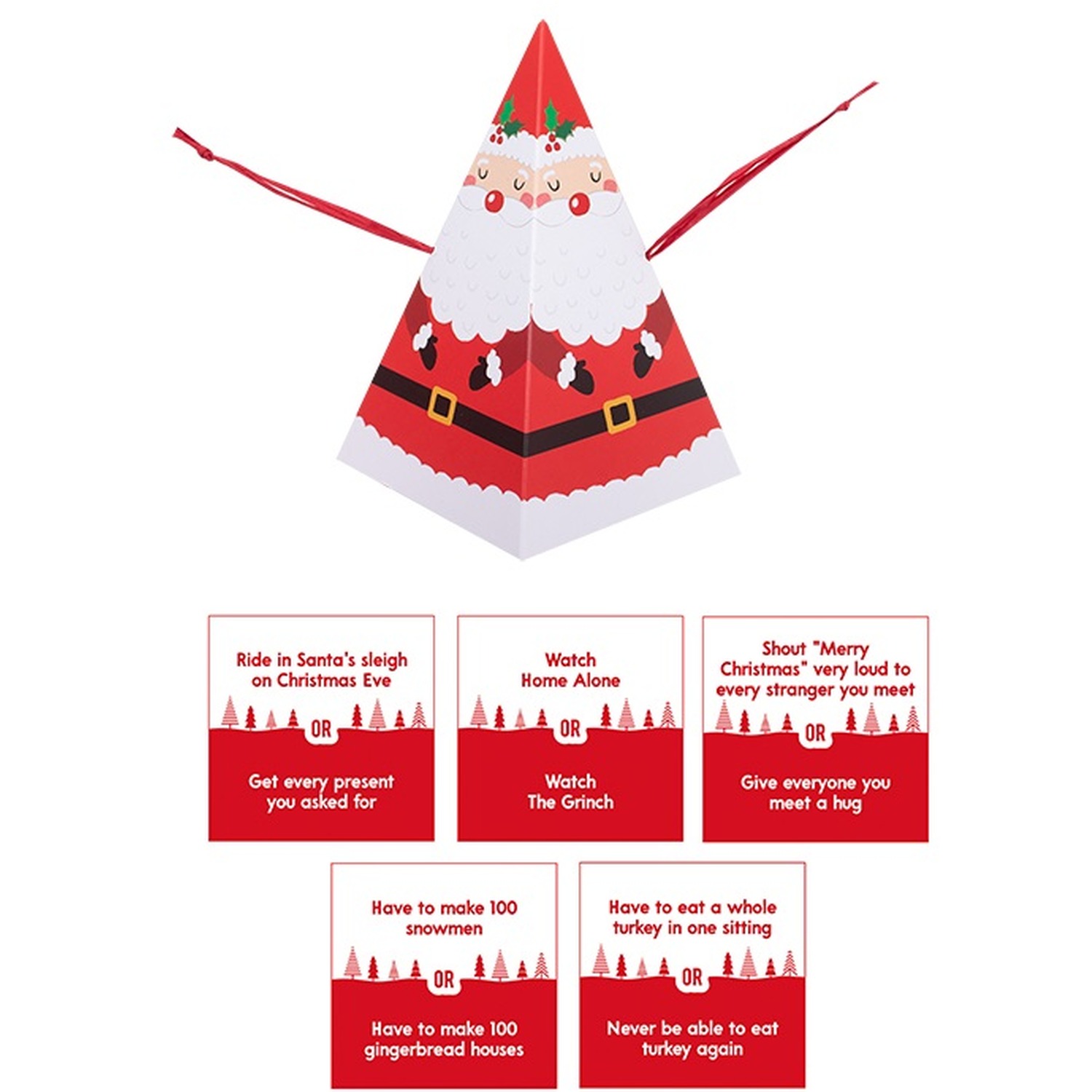 6 Pyramid Santa Novelty Christmas Crackers Would You Rather Game 13cm