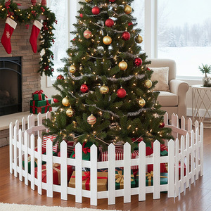 Wooden Christmas Tree Picket Fence Decoration