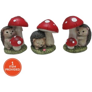 Hedgehog and Mushroom Garden Decoration