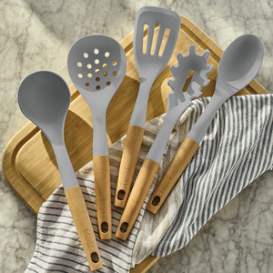 5 Piece Silicone Utensil Set  Kitchen Cooking Spoons, Ladle  Spatula