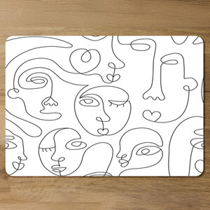 line drawing of faces Designer Placemat Set
